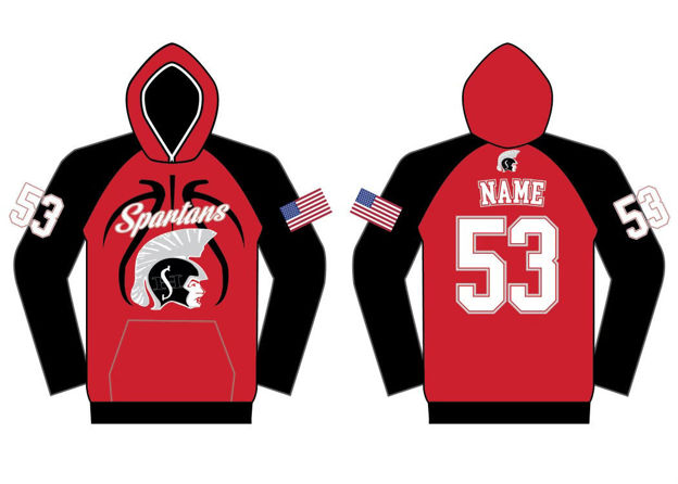 Picture of SPARTANS LONG SLEEVE RED HOODIE